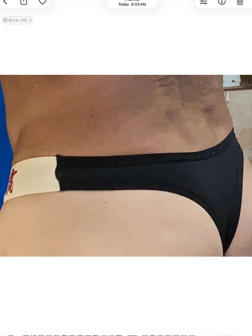 Sexy black thong medium with white side